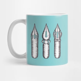 Dip Pen Nibs (Lake Blue and White) Mug